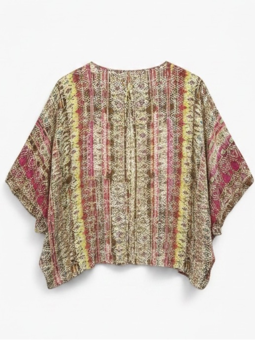 Savanna Jane Boho Dolman Butterfly Sleeve Embroidered Top Size Medium - Picture 3 of 9